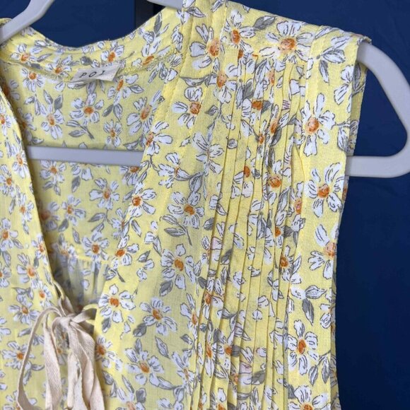 NWOT POL Yellow Floral Tunic or Swim Coverup, Size Small - Picture 4 of 5